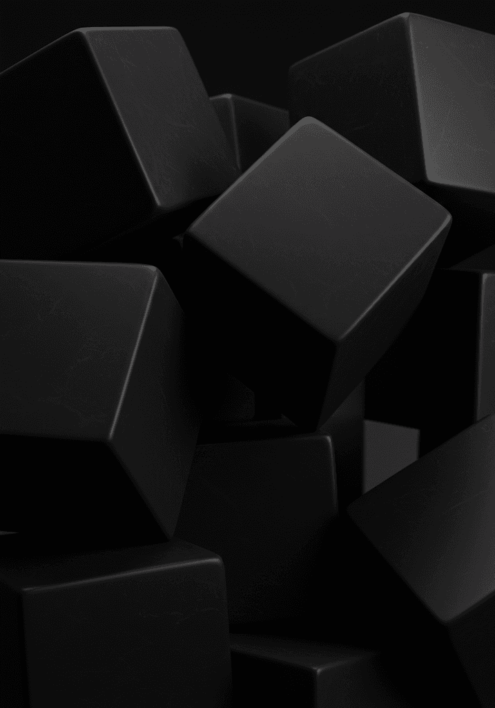 3d render of black cubes