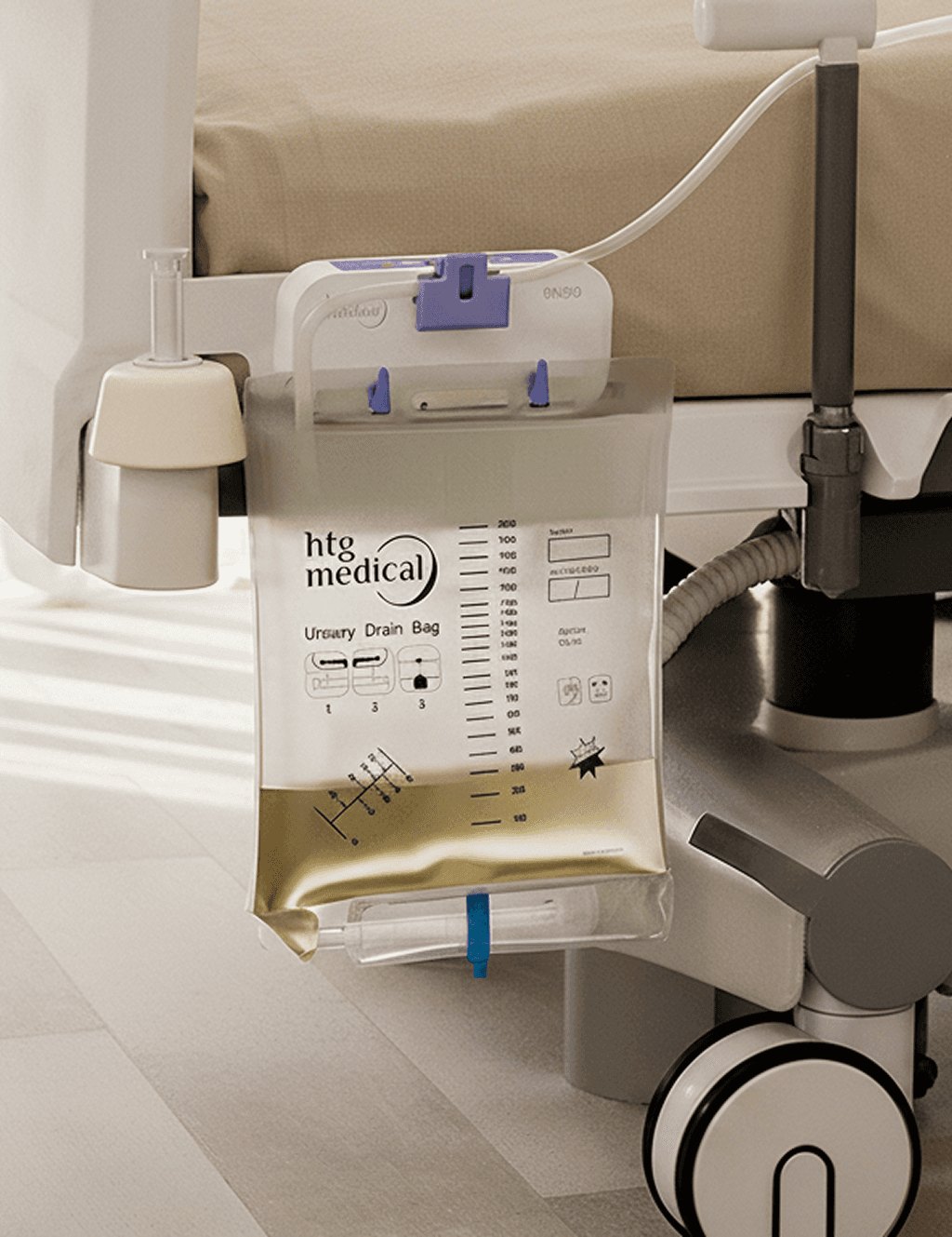 Urogram mounted on ICU bed