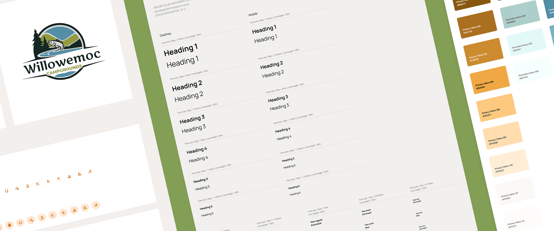 UI/UX Design System image done for the modern campground website done by OrangeOrange Agency