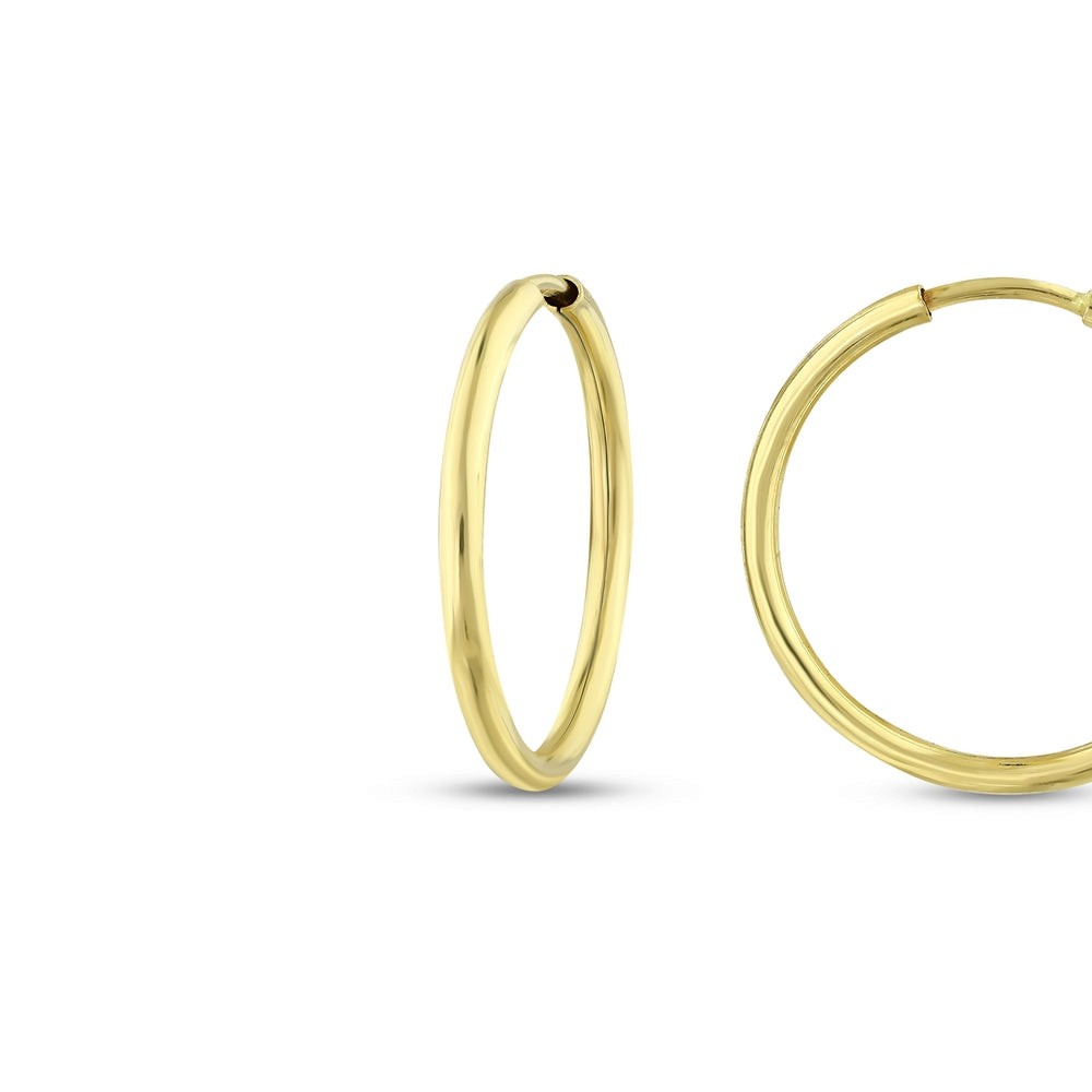 Assos Pırlanta 14 Ayar Sarı Altın 2 cm Halka Küpe