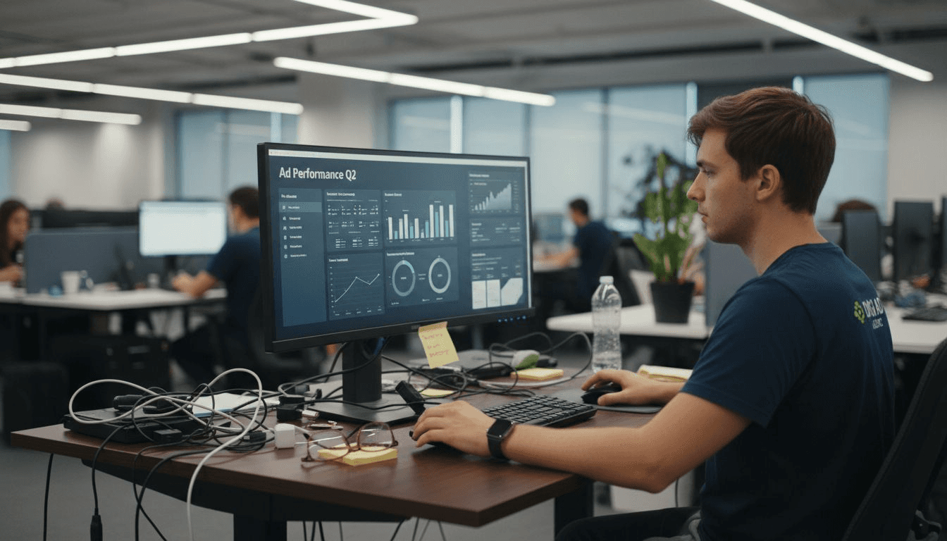 Digital advertiser reviews campaign analytics