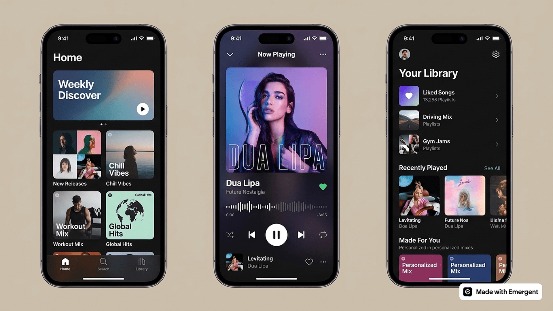 Music Streaming App Made with Emergent