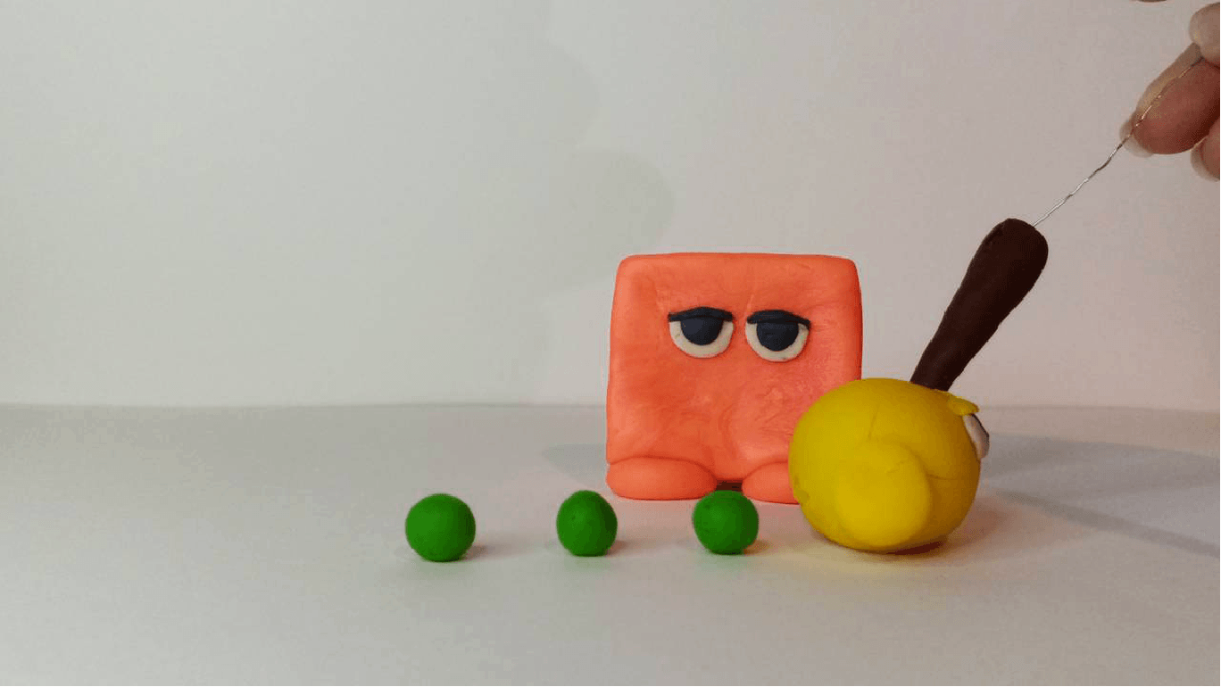 behind the scenes, visible wire to control motion