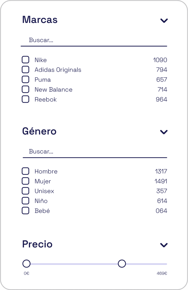 filtro personalizado - Aumentar Conversiones y Reducir el Abandono de Carritos- mejora la experiencia de usuario para aumentar conversiones