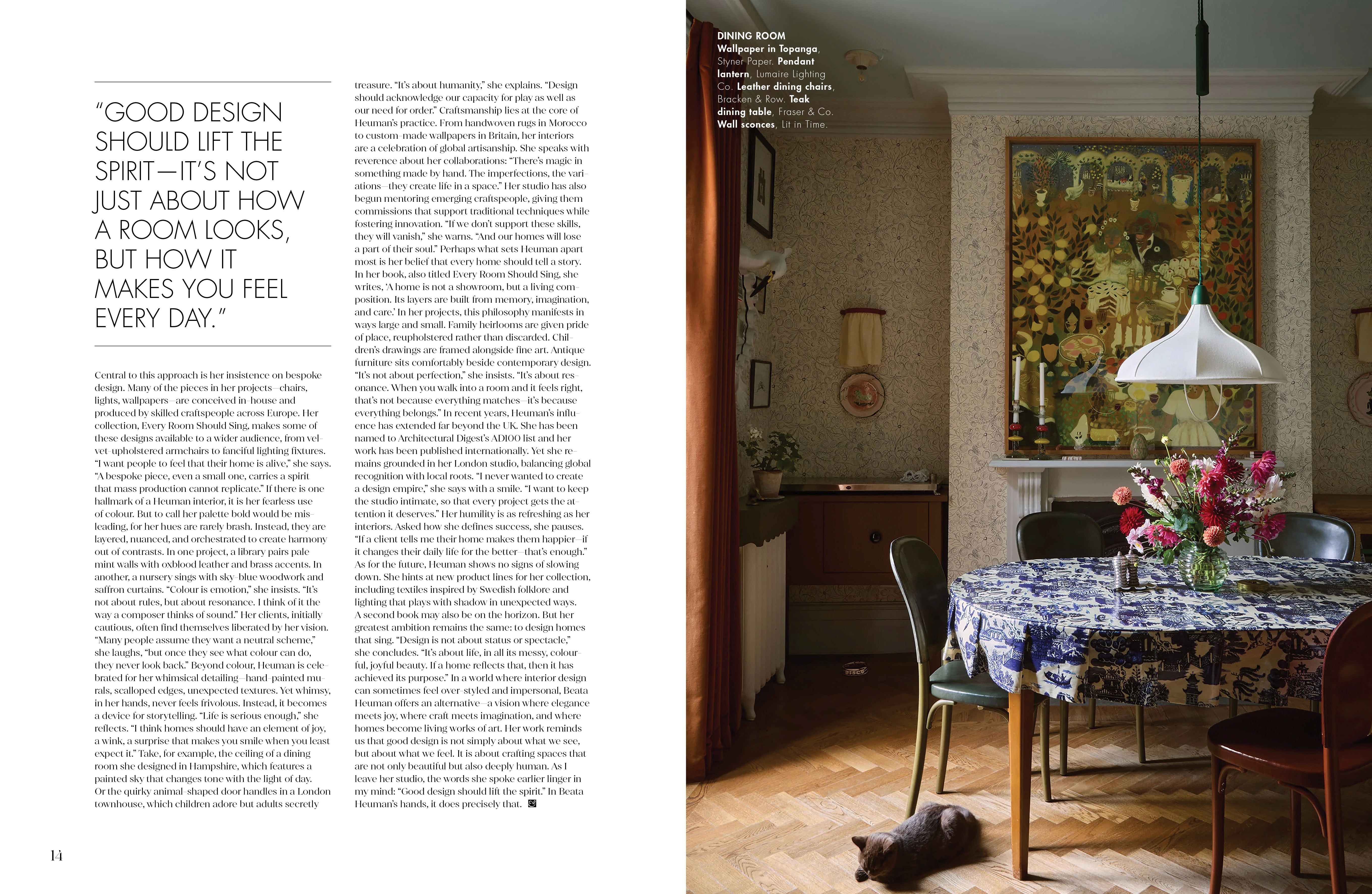 Magazine spread cover article