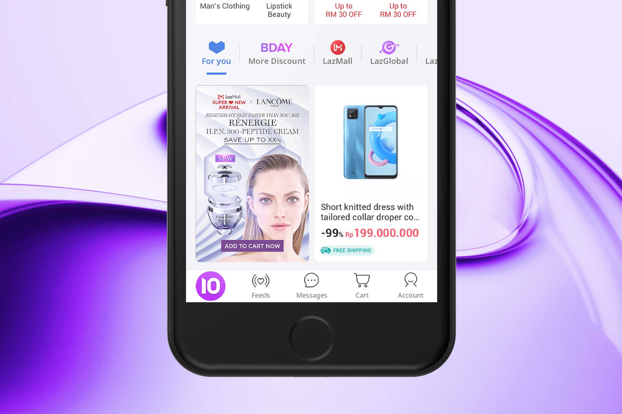 lancome x lazada vertical banner design on iphone 8 mockup