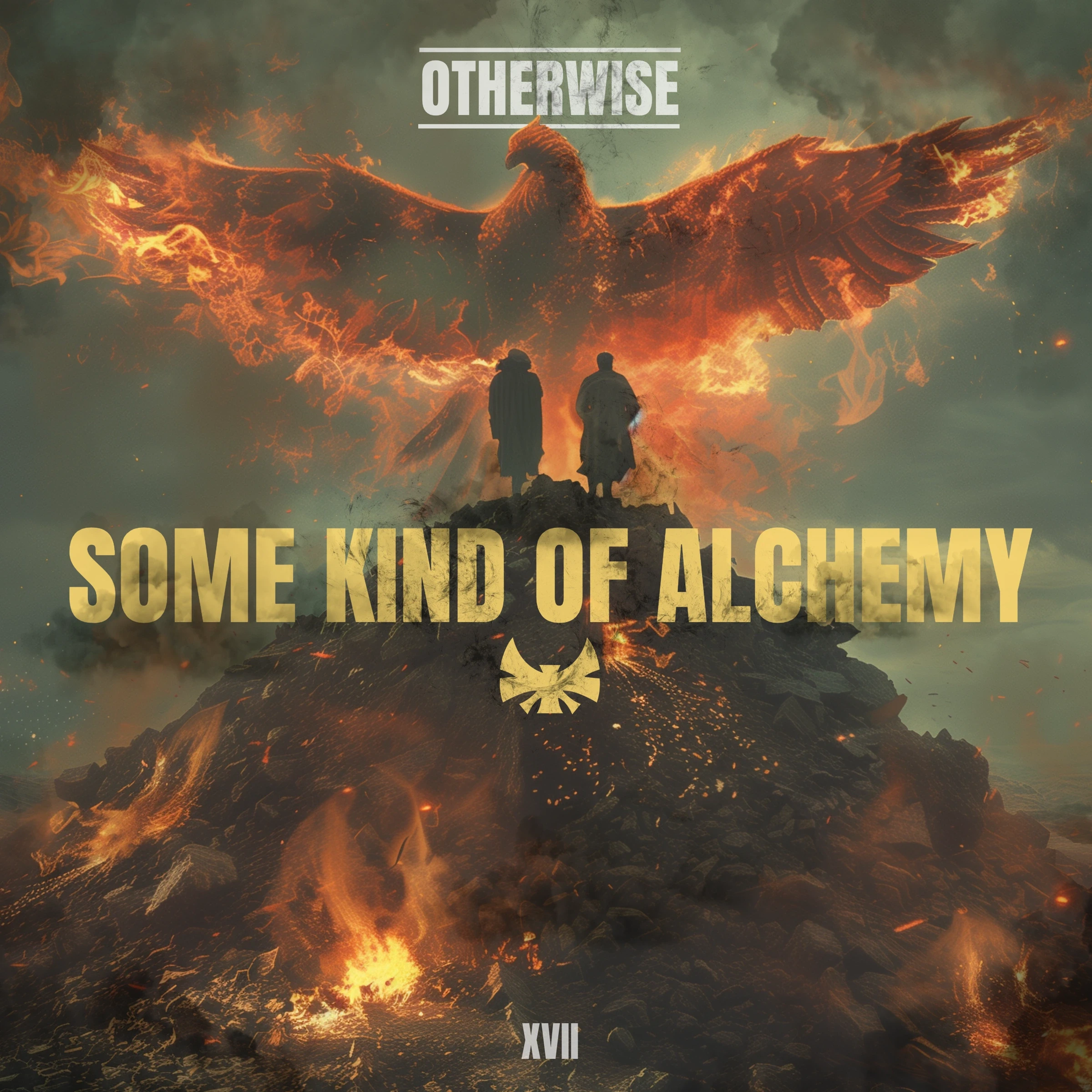 Otherwise — Some Kind of Alchemy artwork with a fiery phoenix above two figures.
