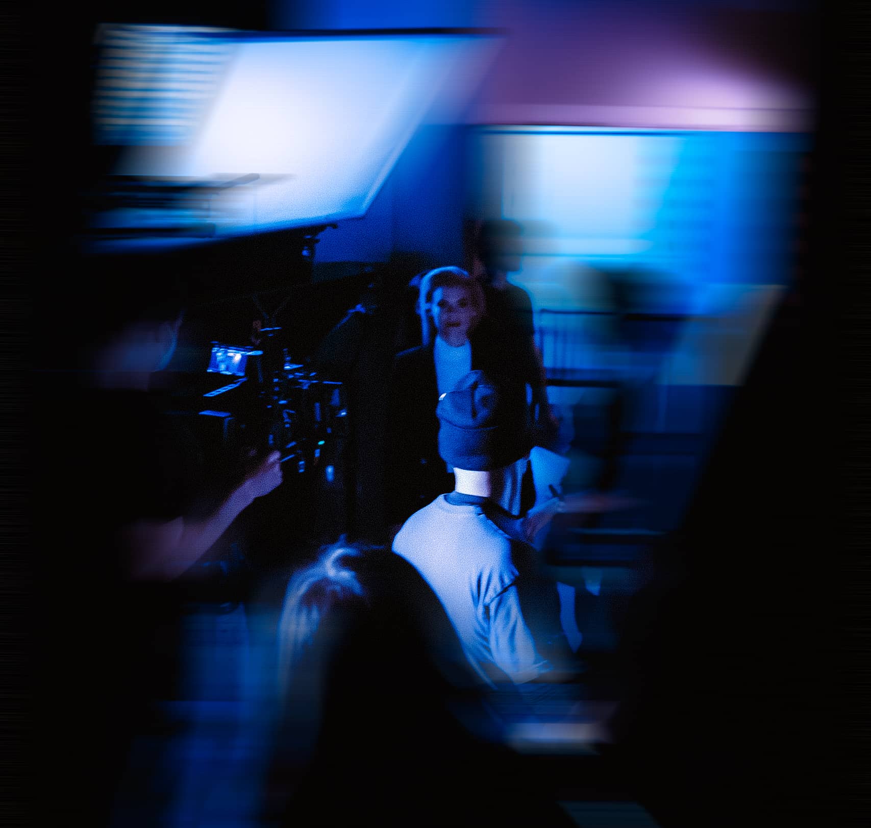 verschwommenes Making-of-Foto von einem Videodreh