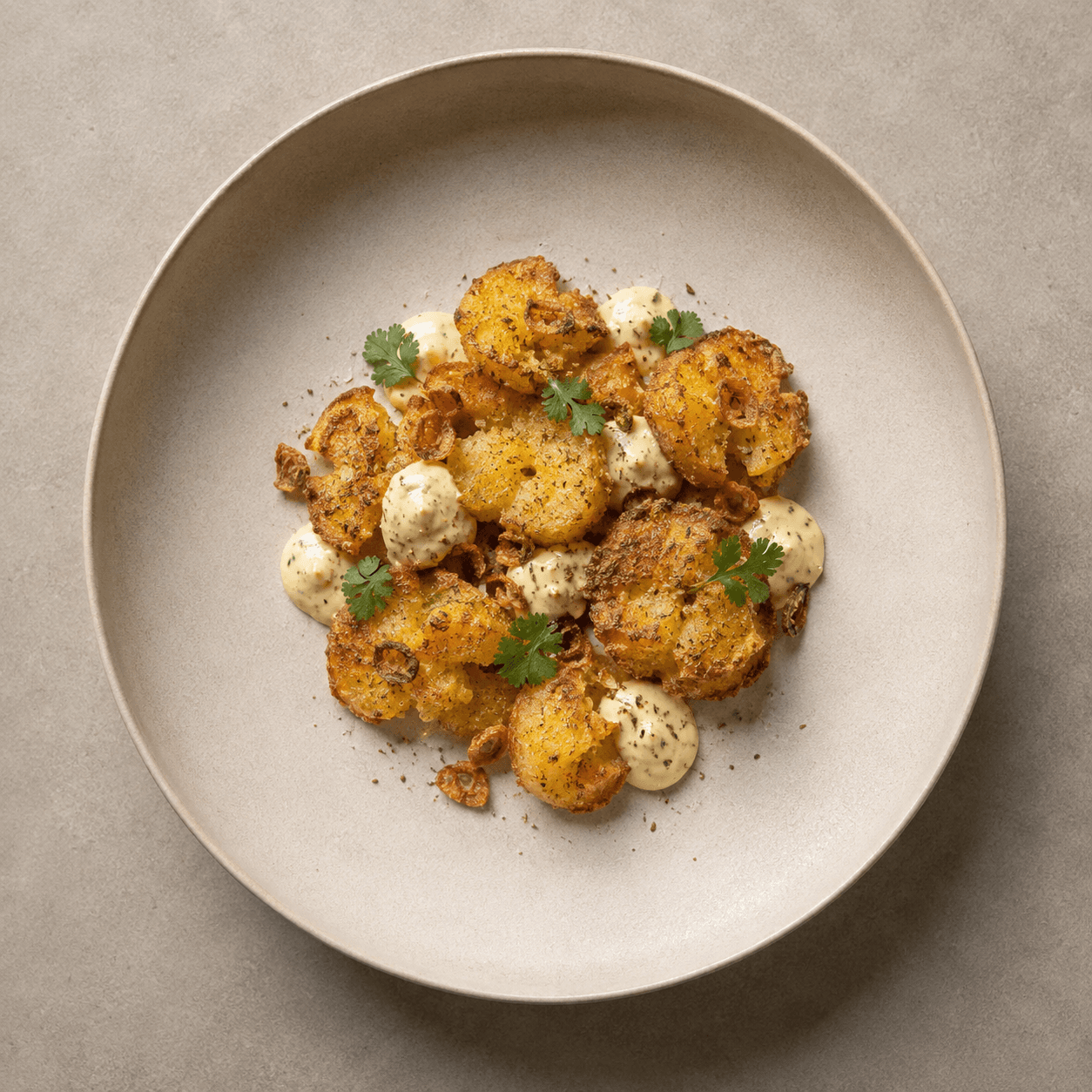 Crispy potatoes with preserved lemon aioli
