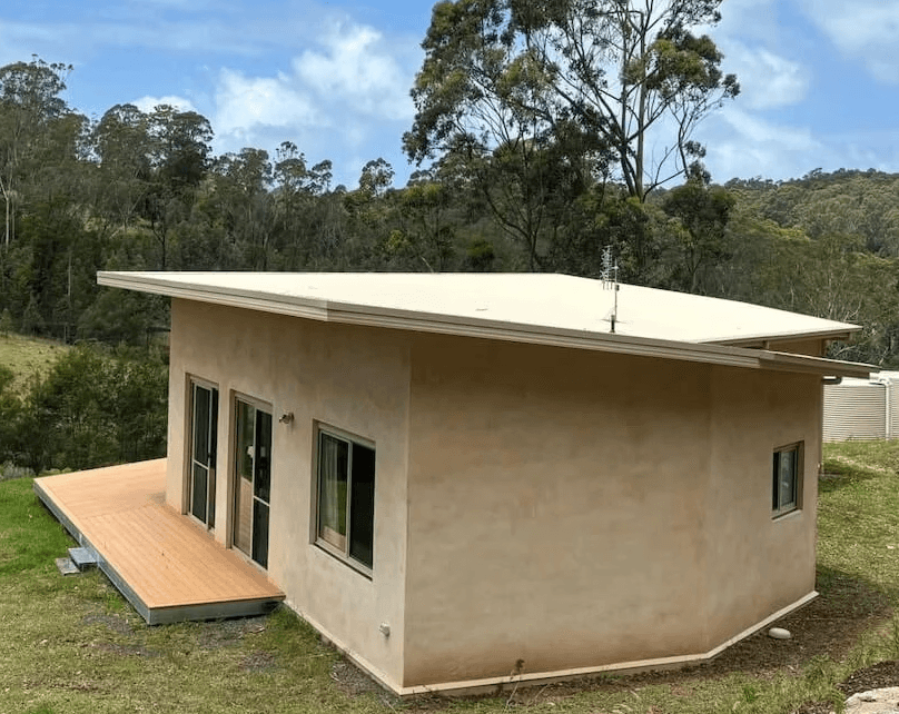 A beautiful house featuring walls made of hempcrete blocks