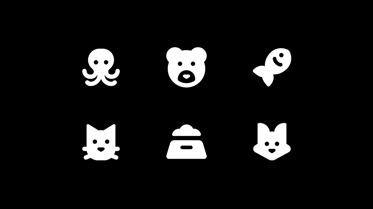 Core Solid Animal Icon Set