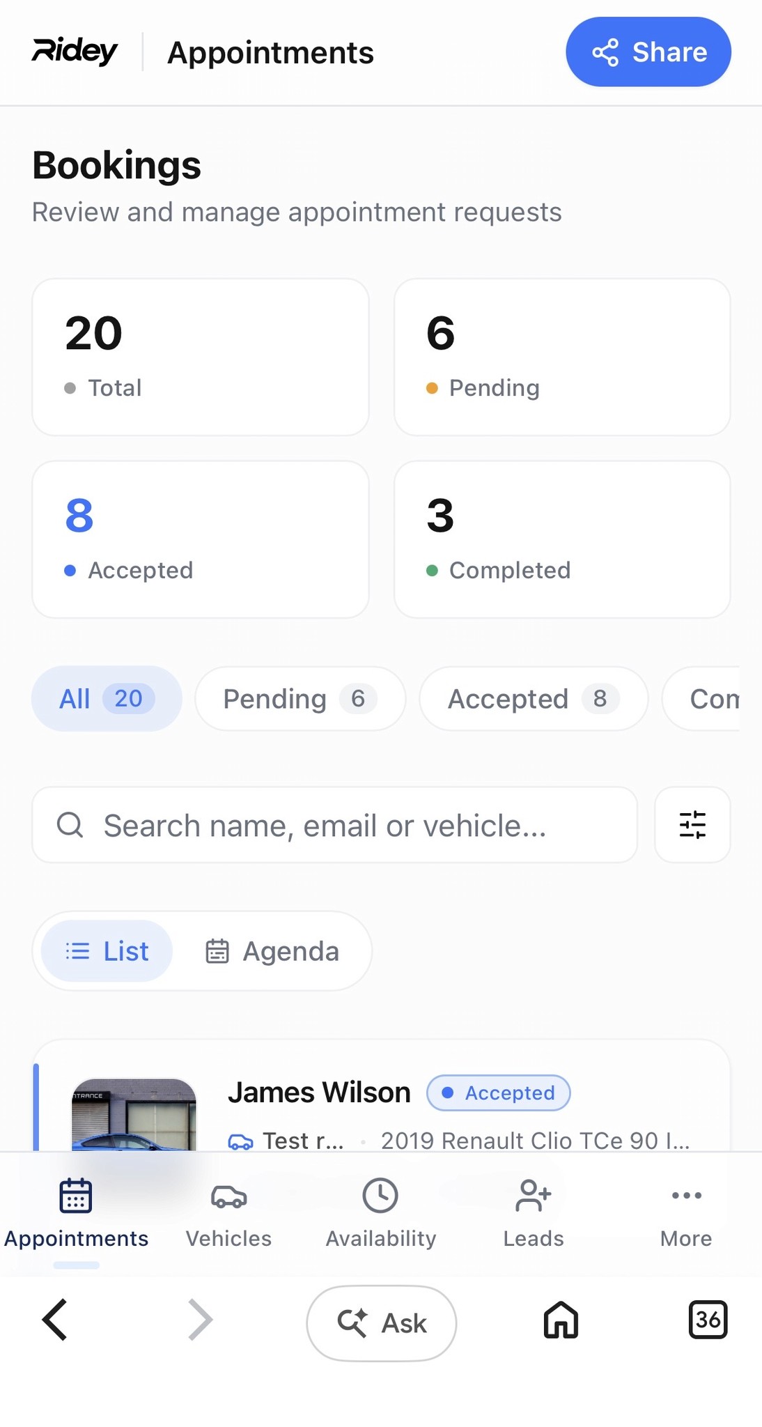An image of Dreelio's dashboard