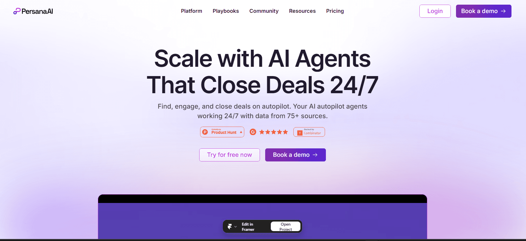 Persana AI Home Page