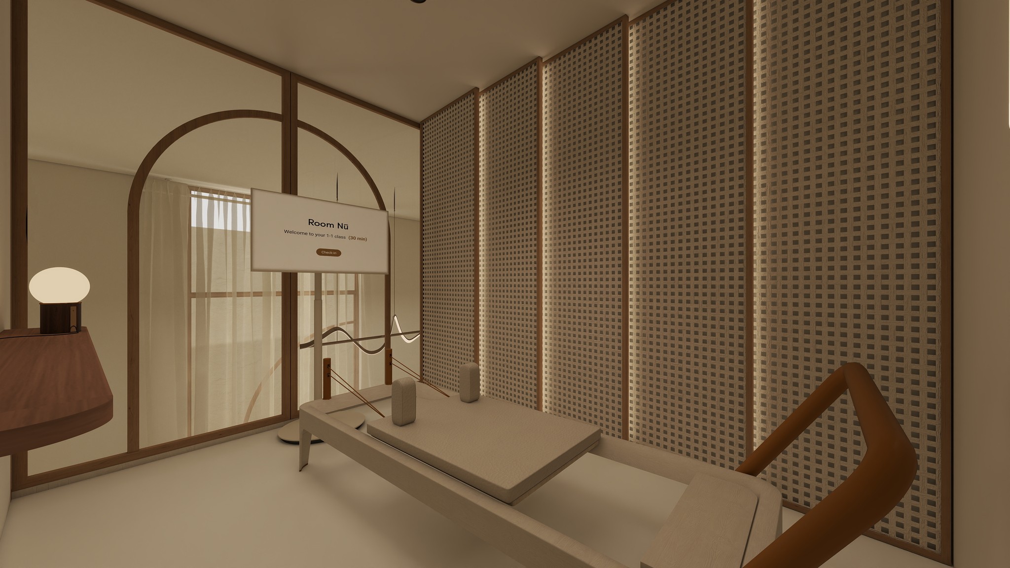 Ontwerp zijaancht private pilatesruimte