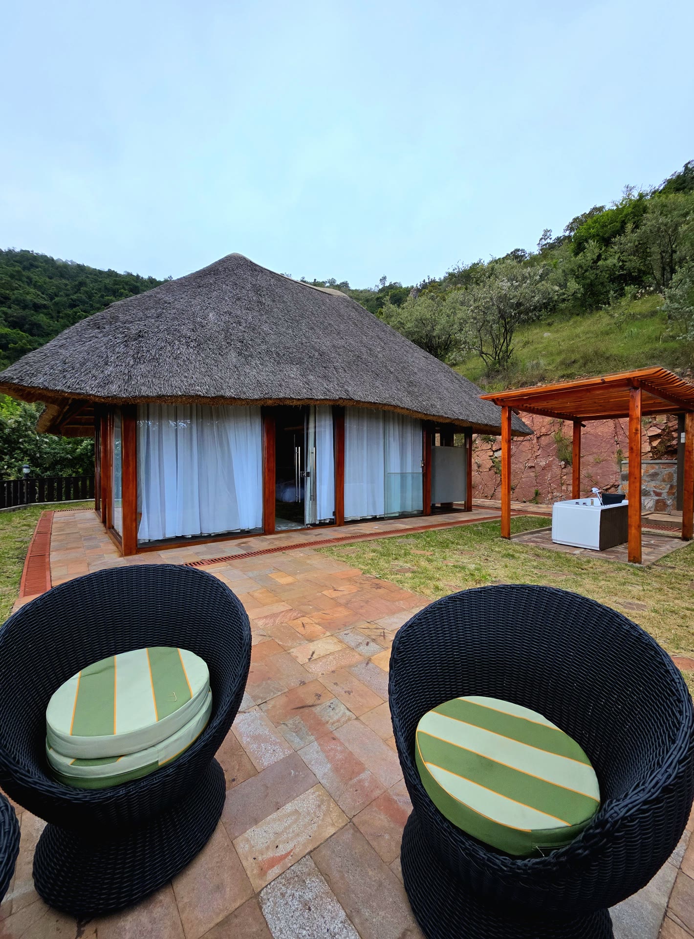Villa terrace with outdoor seating