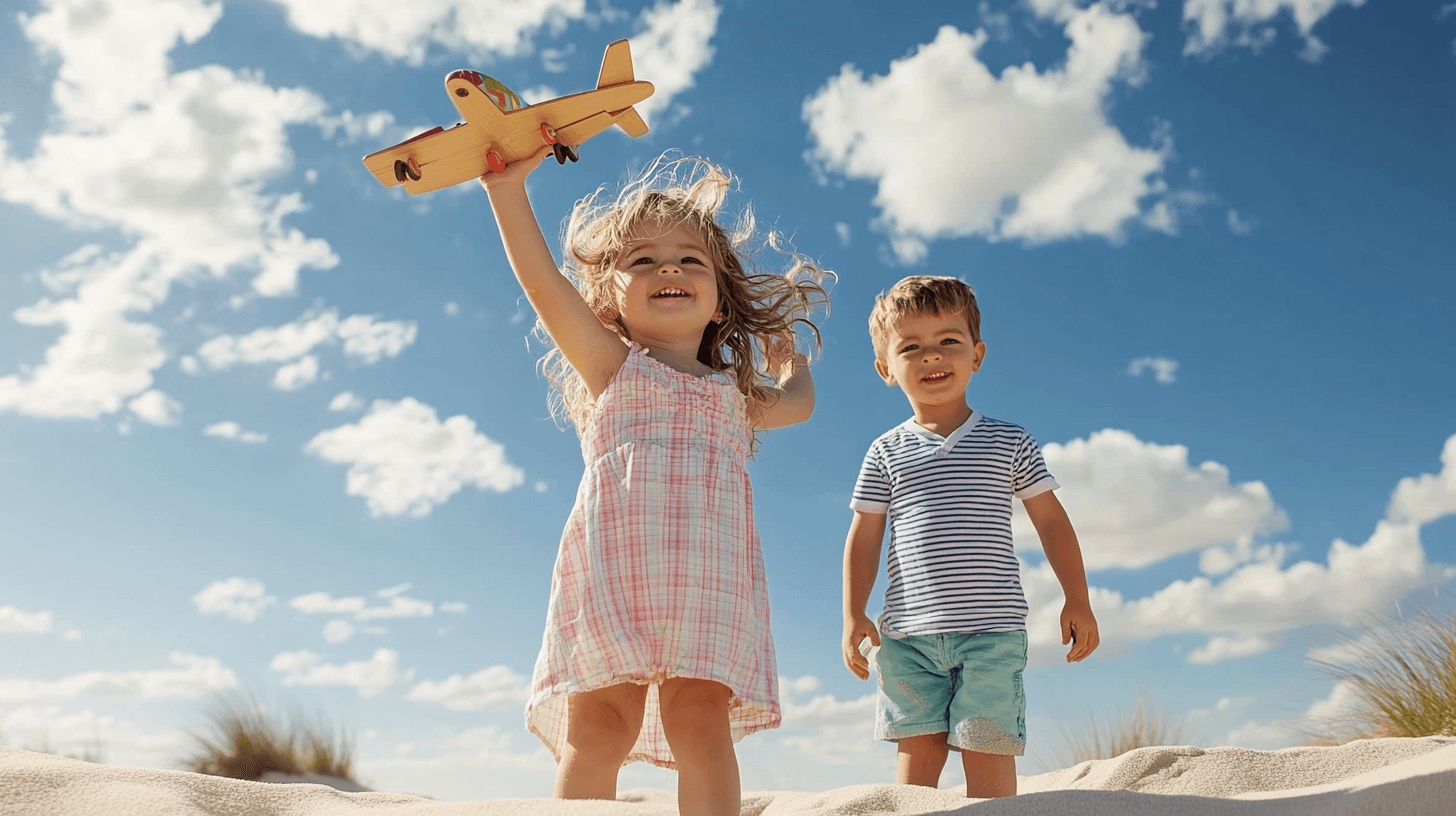 A cheerful child holding binoculars and smiling, symbolizing the thorough and detailed vetting process at United Nannies