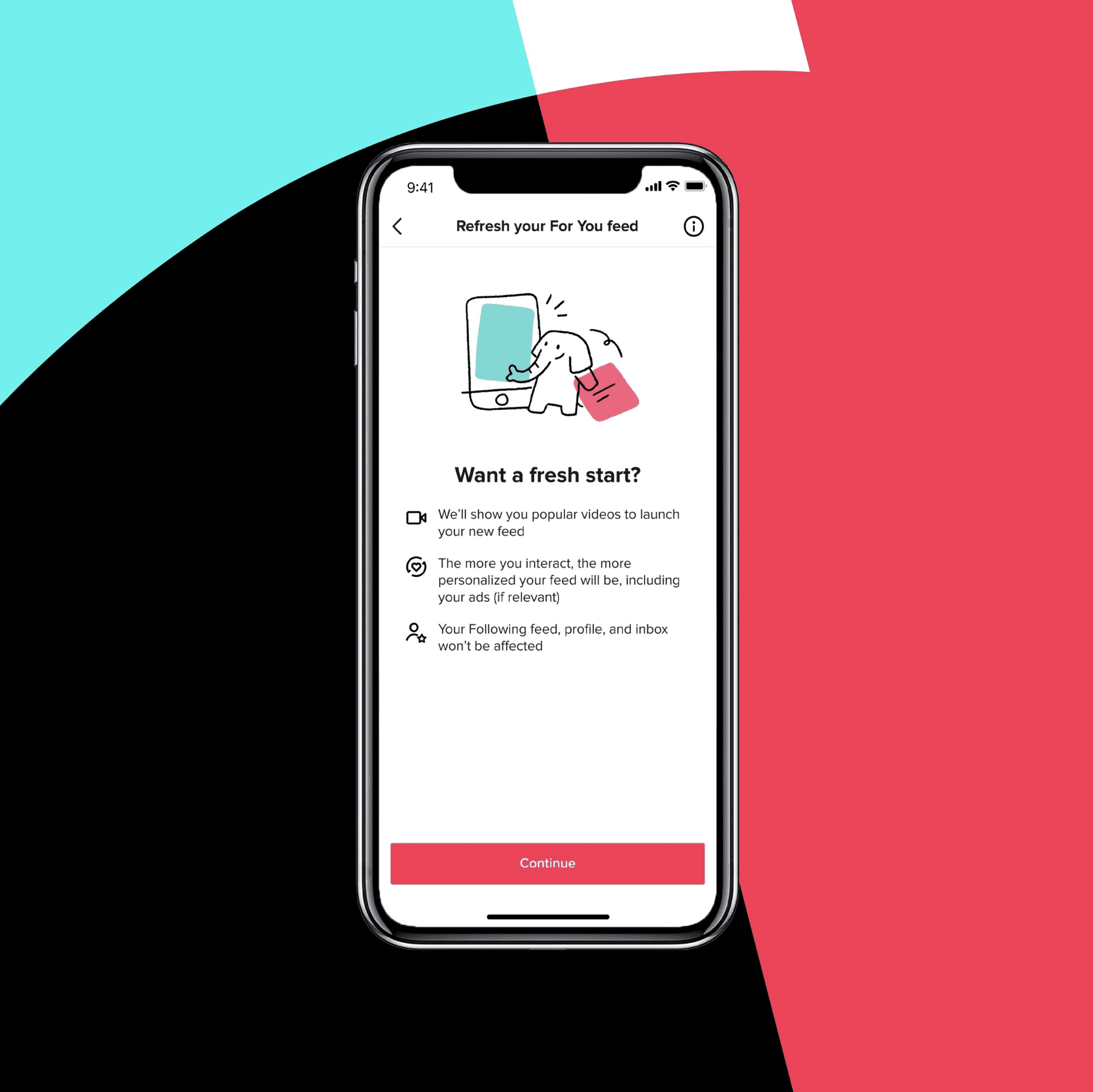 Screenshot of the Refresh your For You feed feature on TikTok