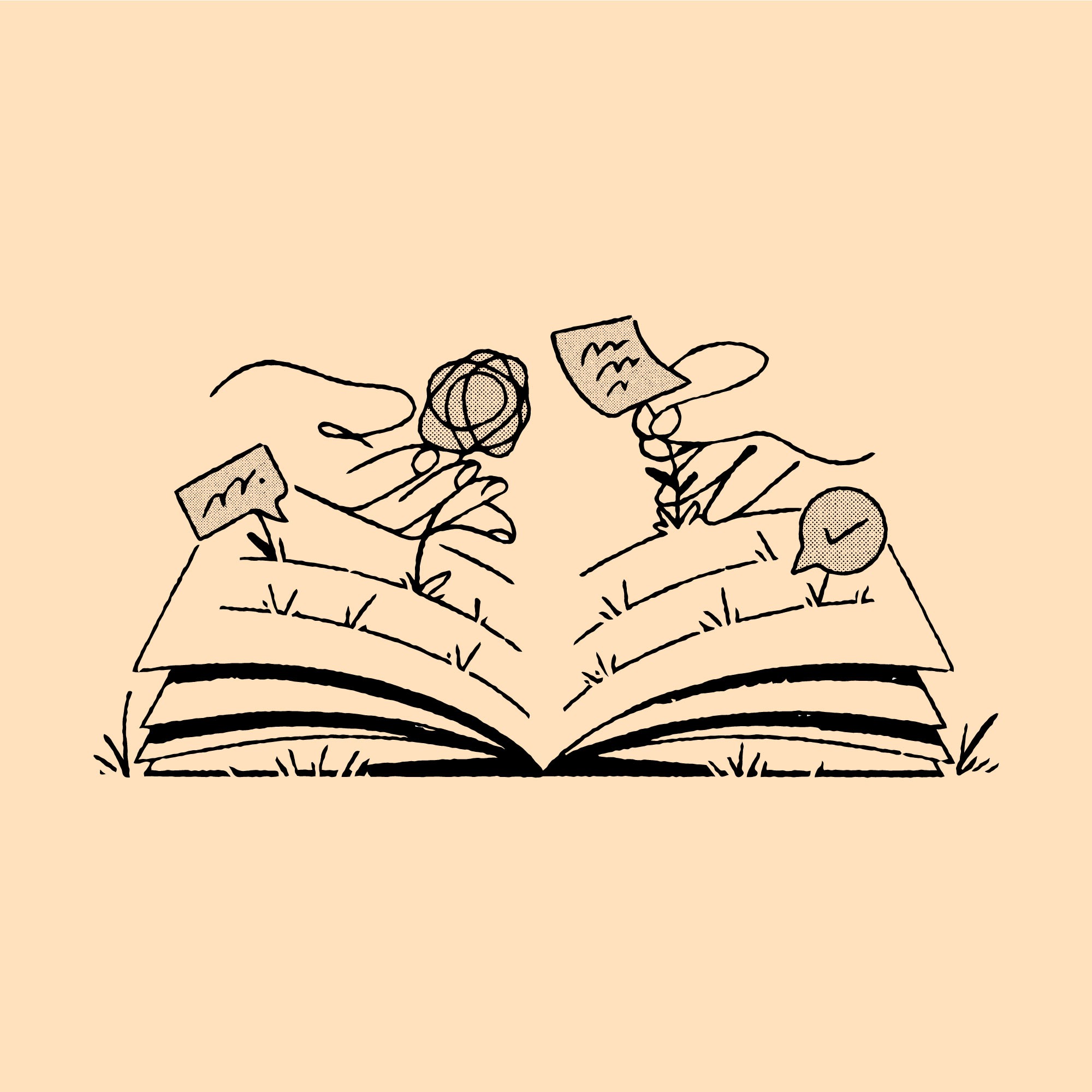 Spot illustrations for a productivity startup