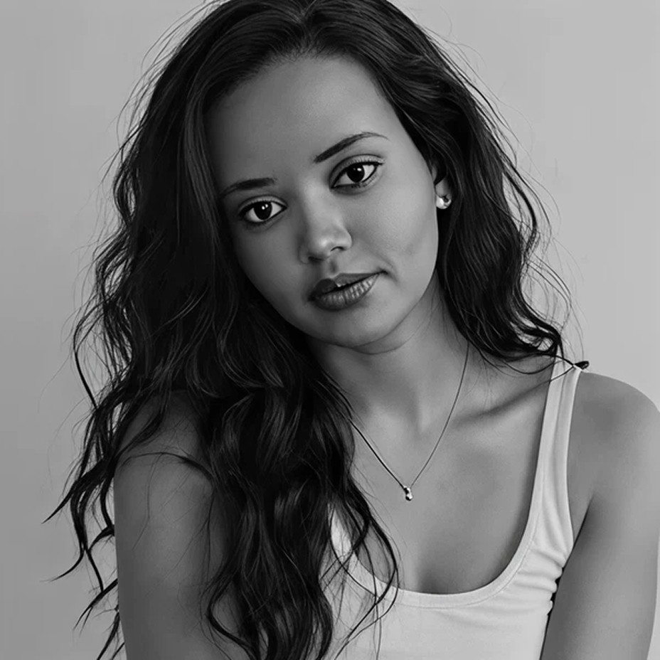 Black and white portrait of a man with a beard and glasses