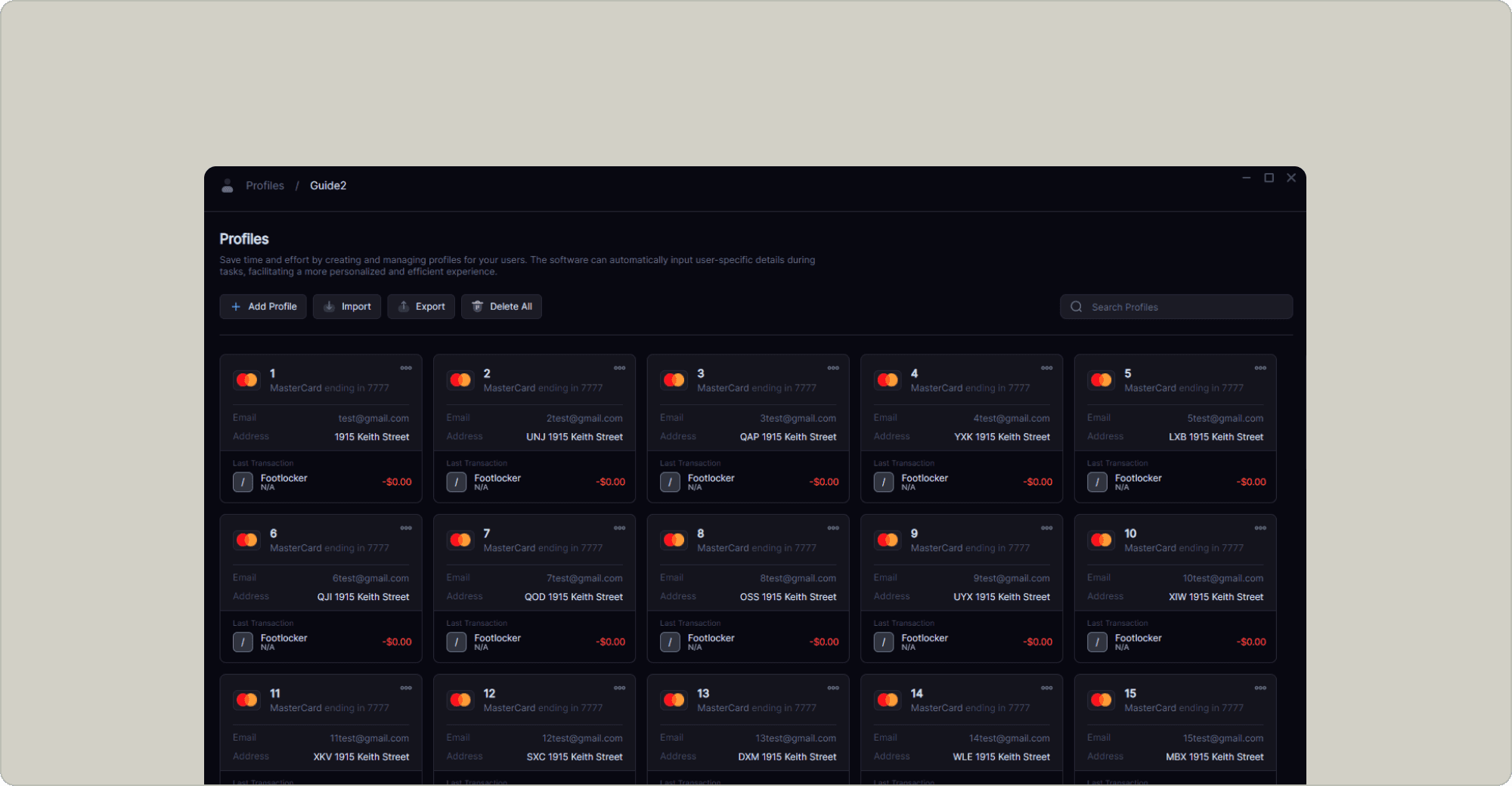 Bot profiles in Stellar AIO