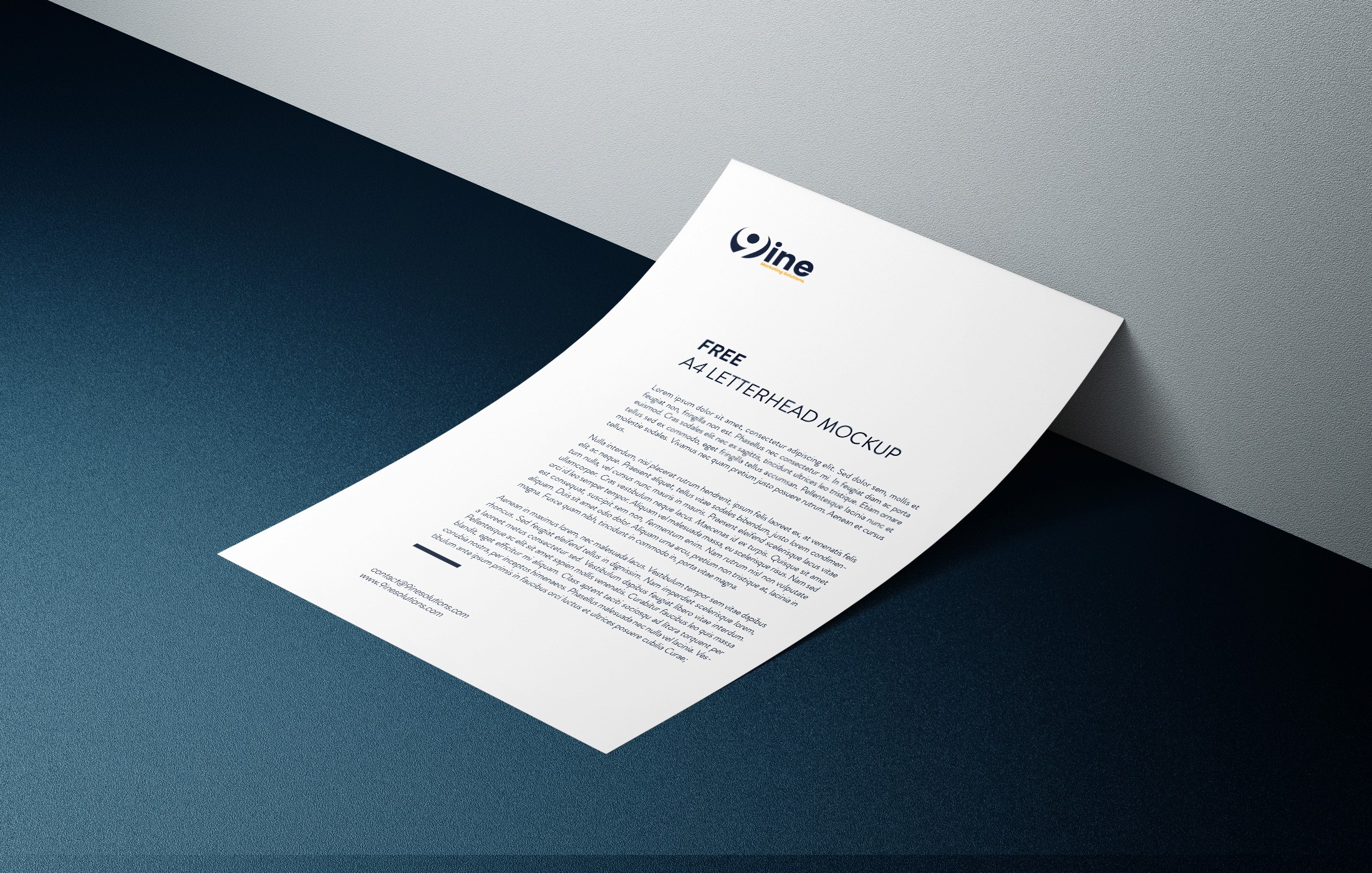 Free A4 Letterhead Mockup by 9ine