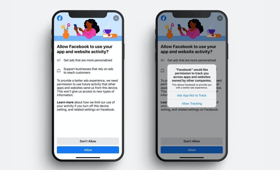 Facebook tracking prompt