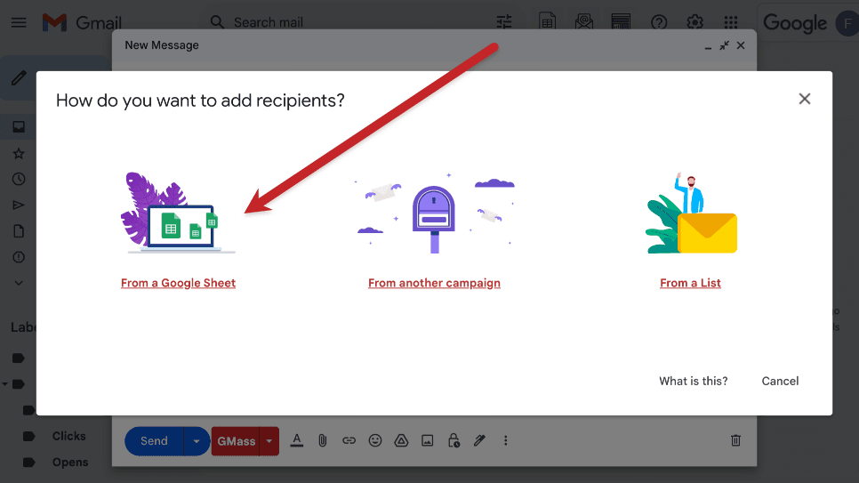 Gmass Google Sheets integration