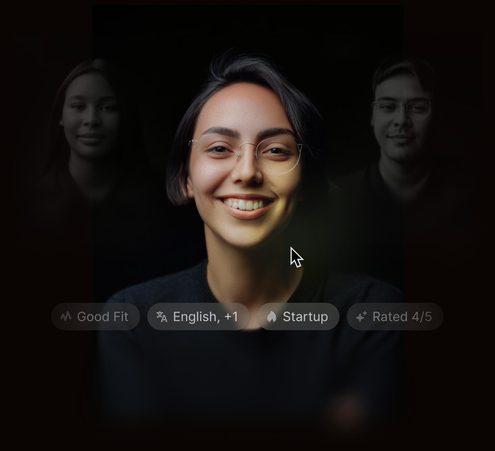 Portrait of a smiling woman surrounded by other people