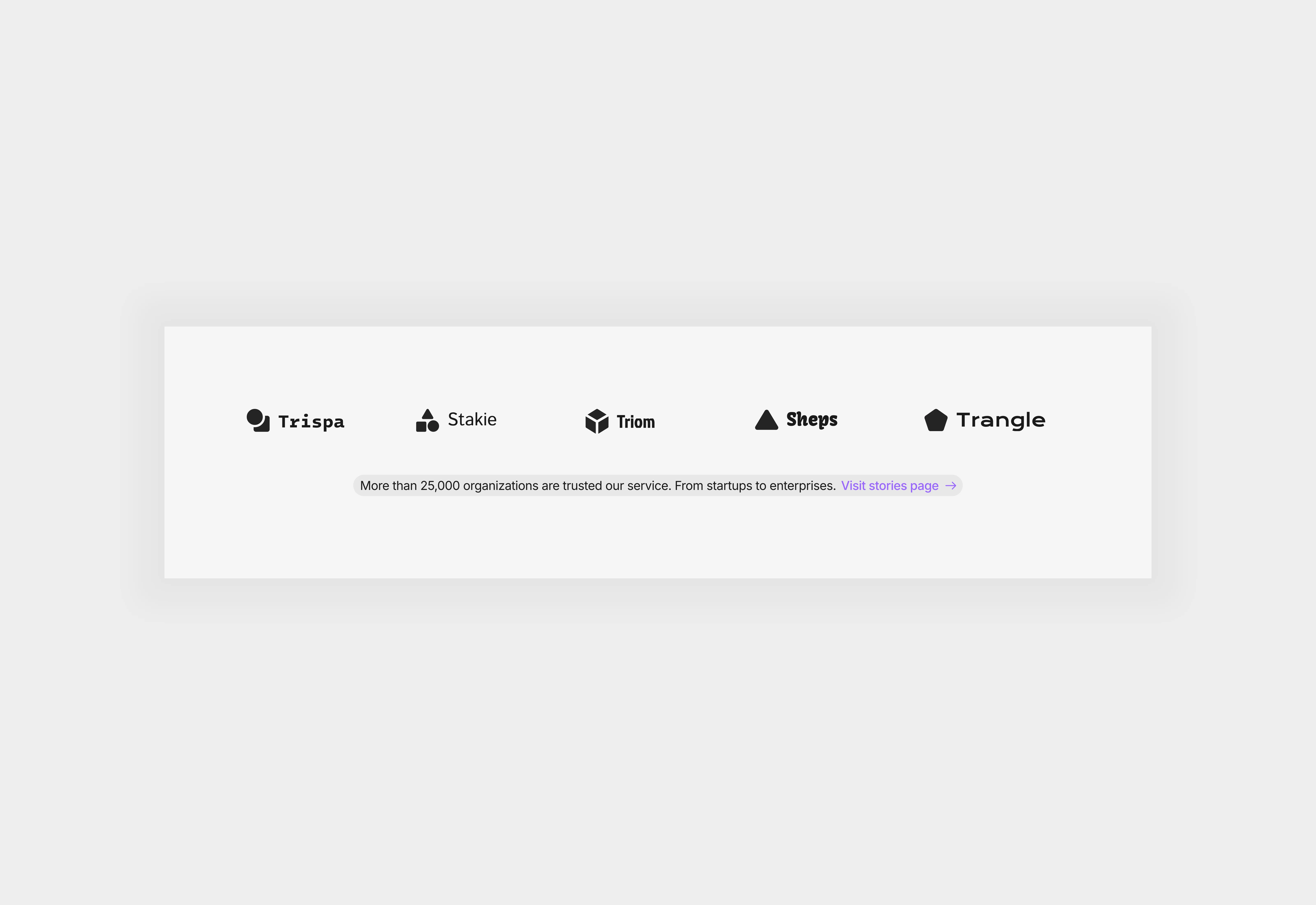 A light themed logo cloud with hyperlink.