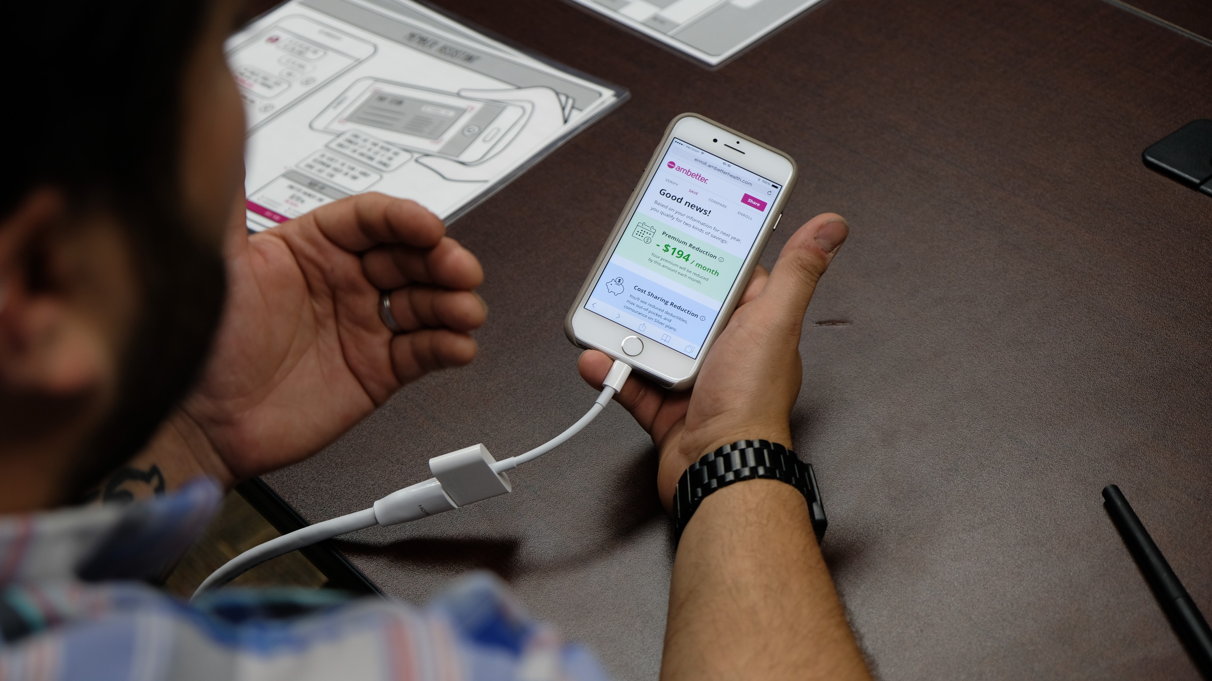 Research participant providing feedback about prototype related to premimum reductions and cost sharing reductions