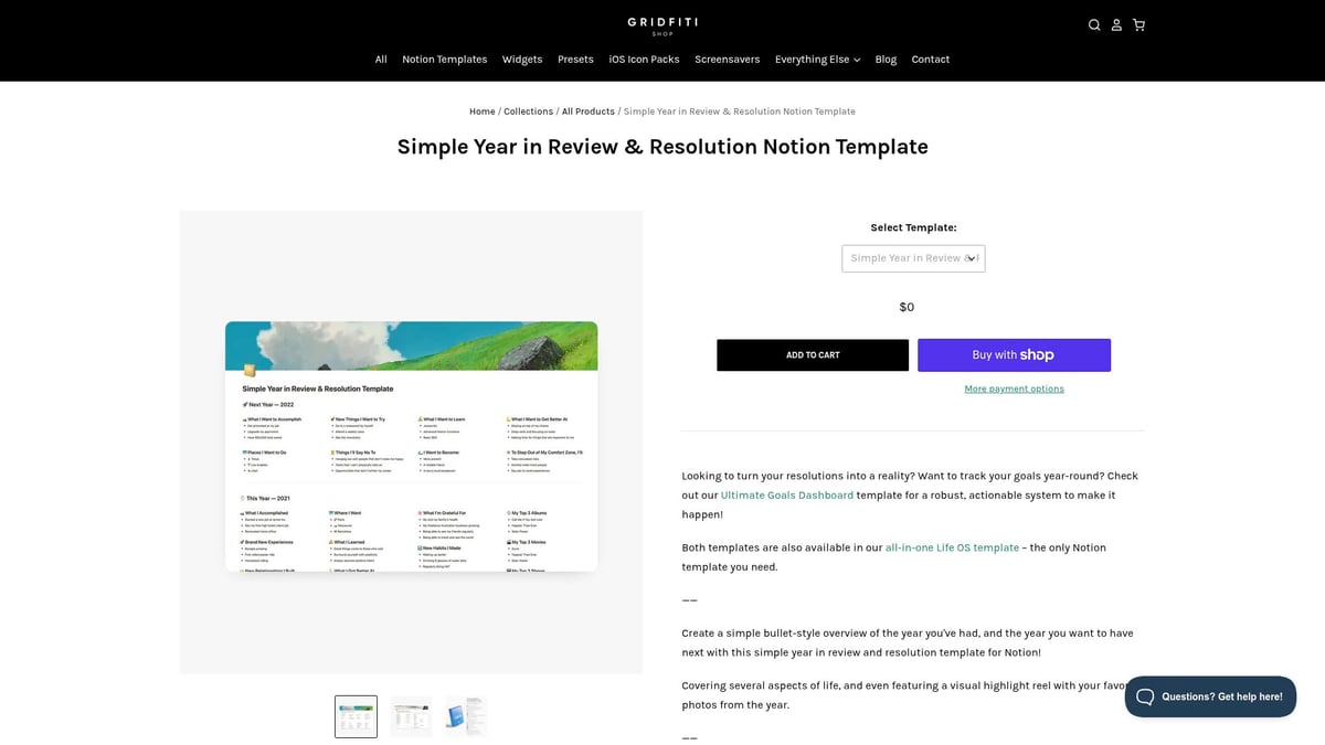 12 Notion Free Templates to Supercharge Your Workflow in 2025 - Year in Review by Gridfiti