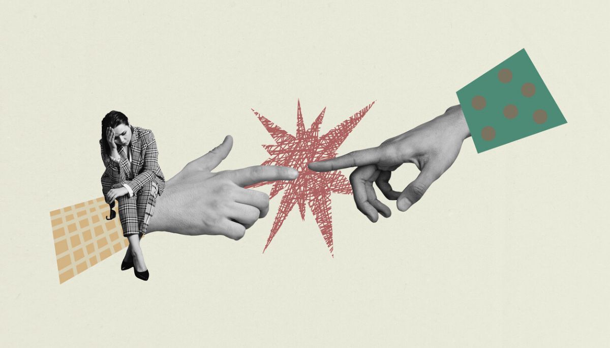 Surreal abstract collage used as a hero image for an article on how to answer the job interview question ‘What are your weaknesses?