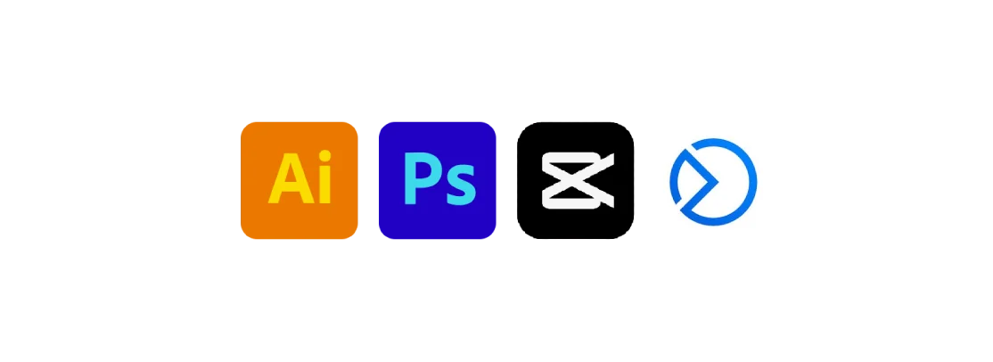 Icônes: llustrator, Photoshop, Capcut, Meta buisness suite