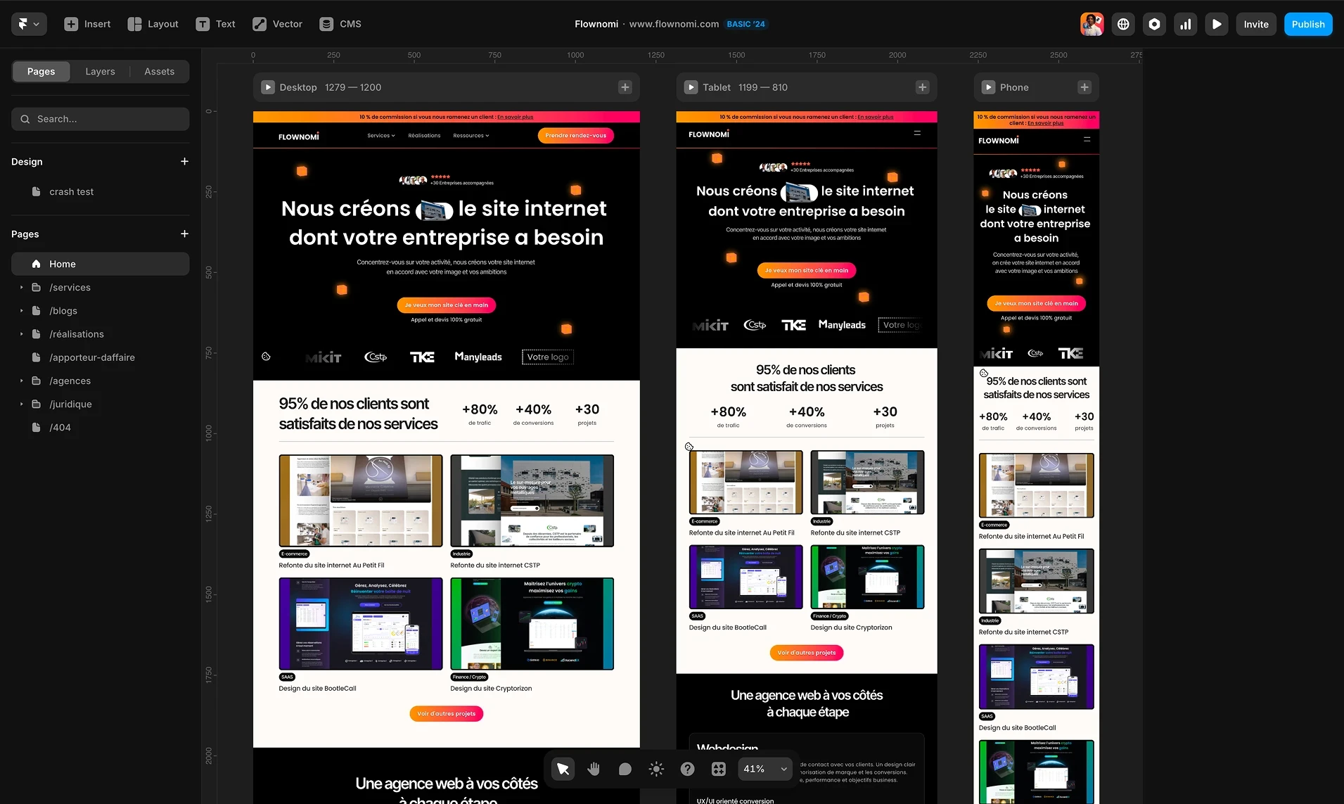 Breakpoint sur Framer.