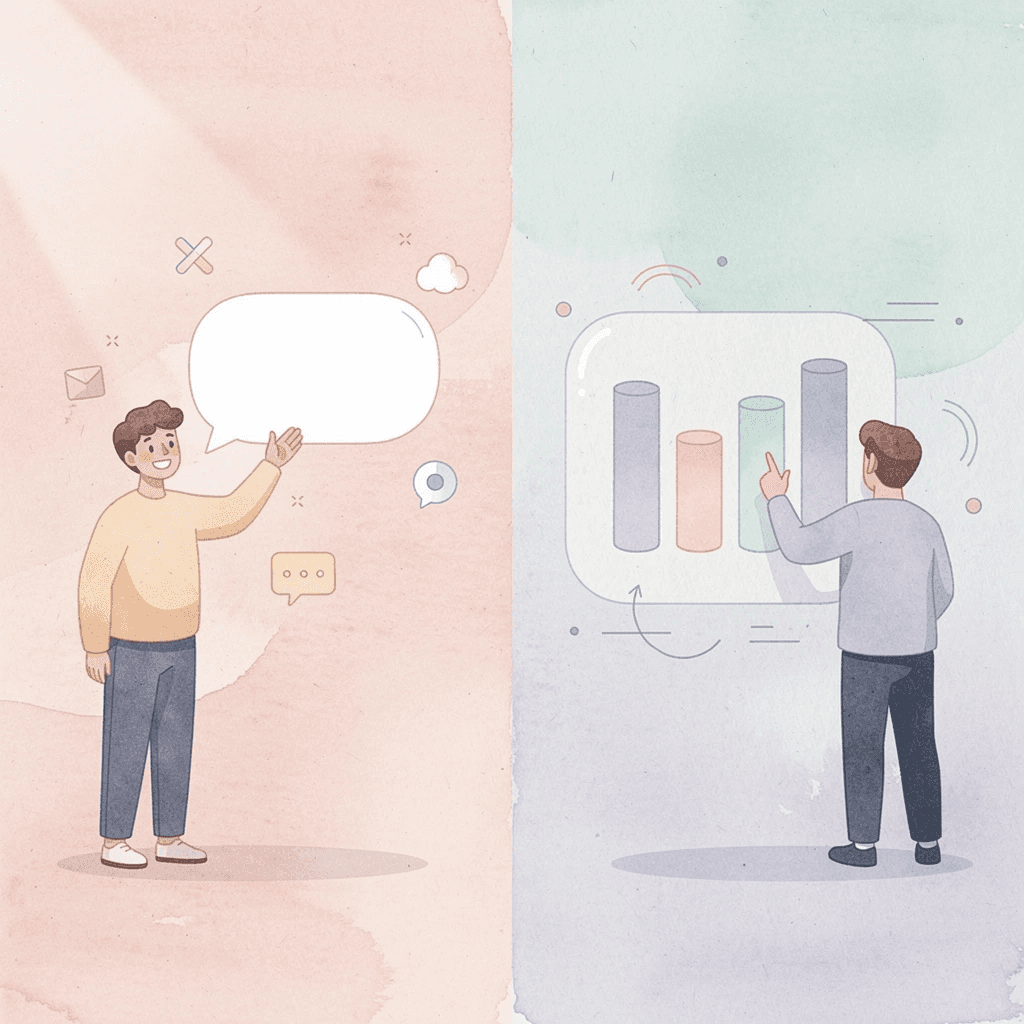  Split scene showing busy work versus targeted progress