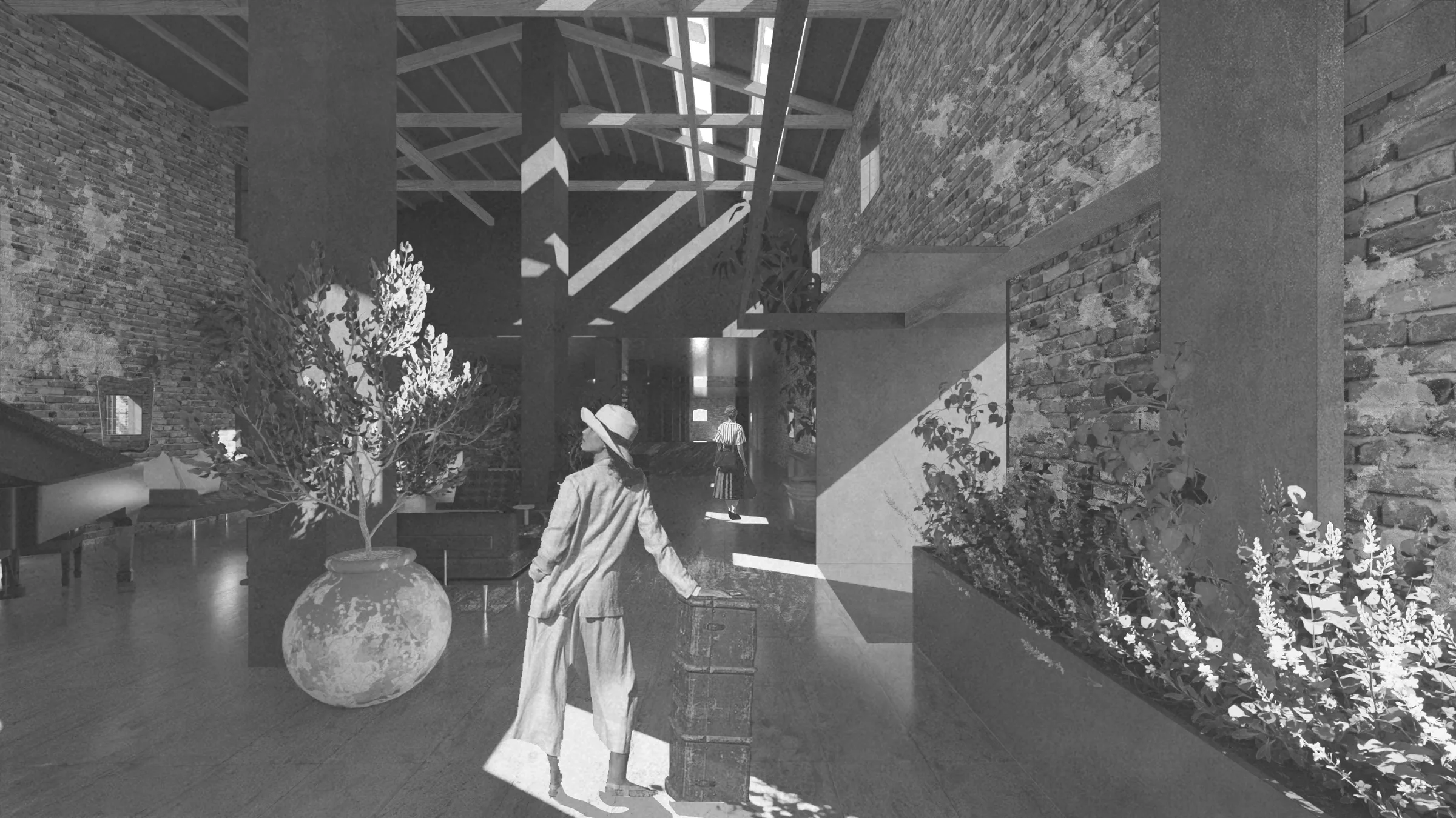Lobby interior of the agritourism complex