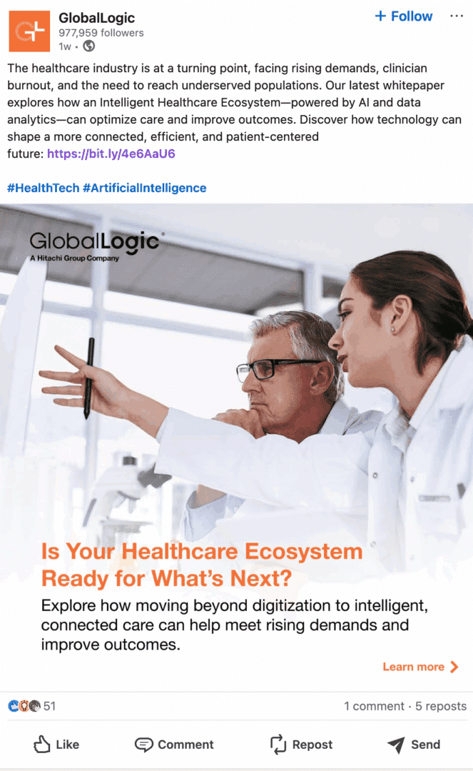 Marketing Spotlight: GlobalLogic Romania social media content