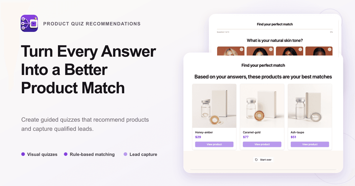 Product Quiz Recommendations screenshot 2