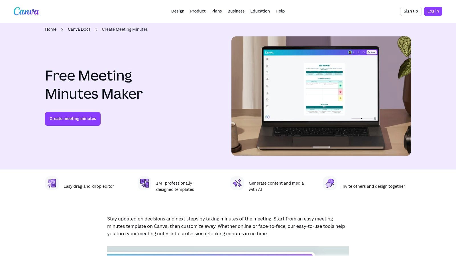 Canva Meeting Minutes Templates (Canva)