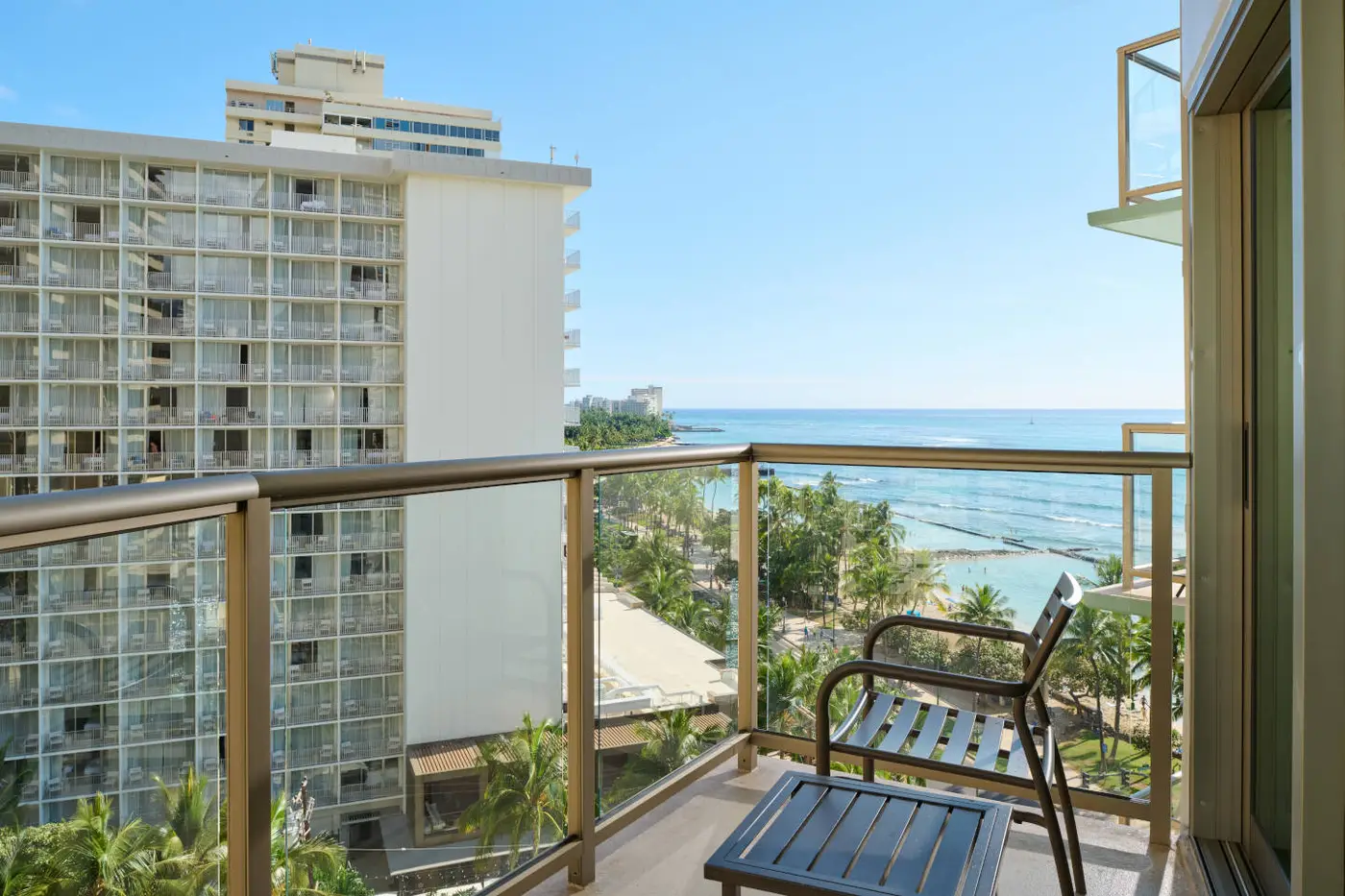 balcony partial ocean view from the circle hotel waikiki