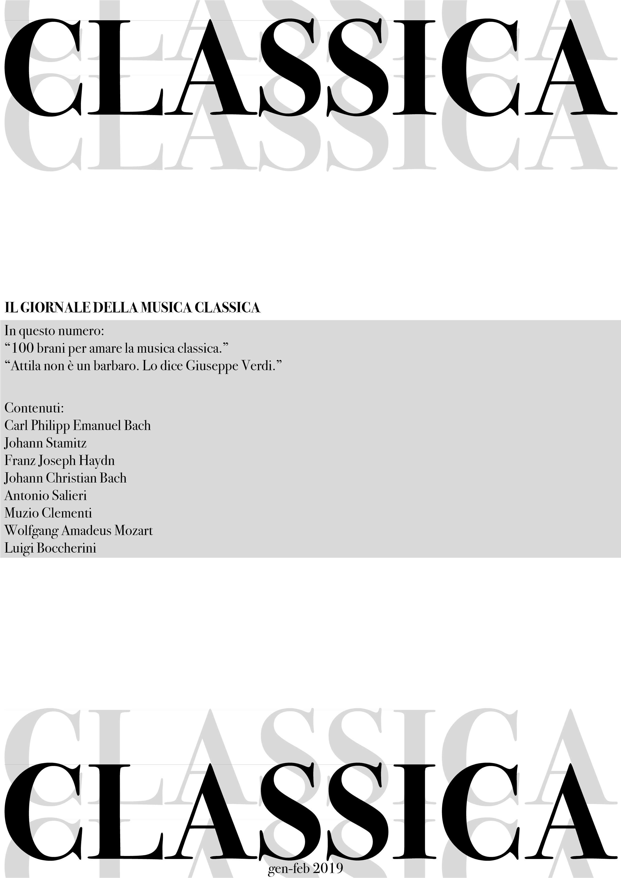 Classica magazine cover prototype 02