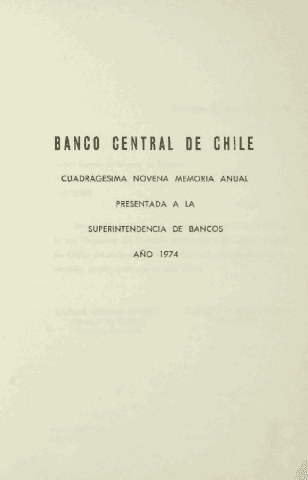 Banco Central de Chile. Memoria Anual 1974