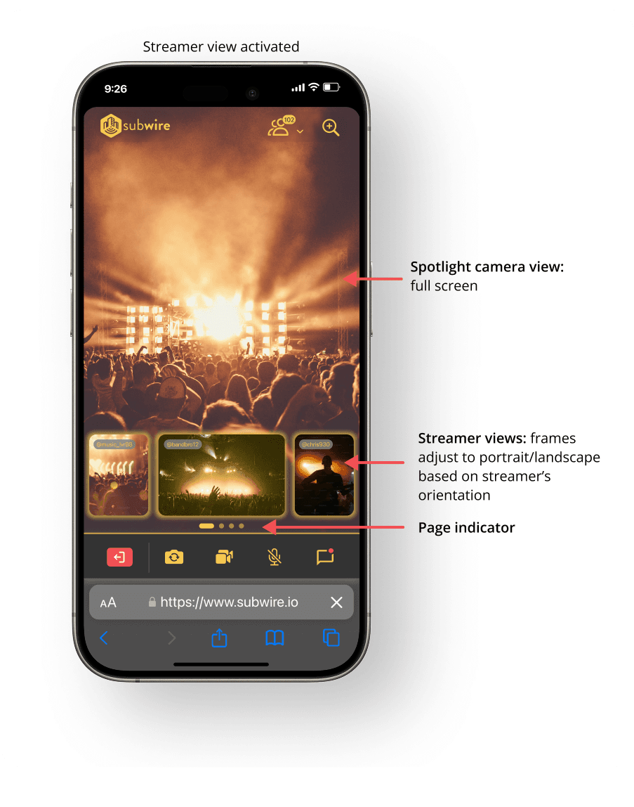 Hi-fidelity wireframe of video layout