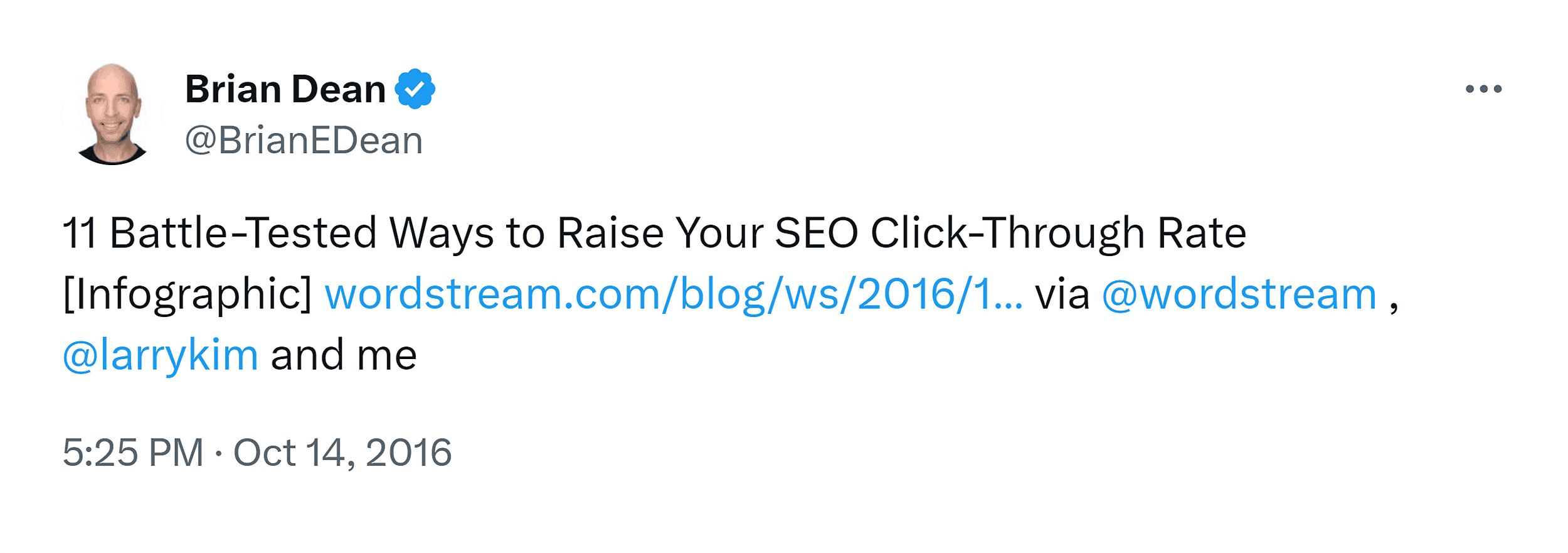X – Brian Dean status – Raise your SEO