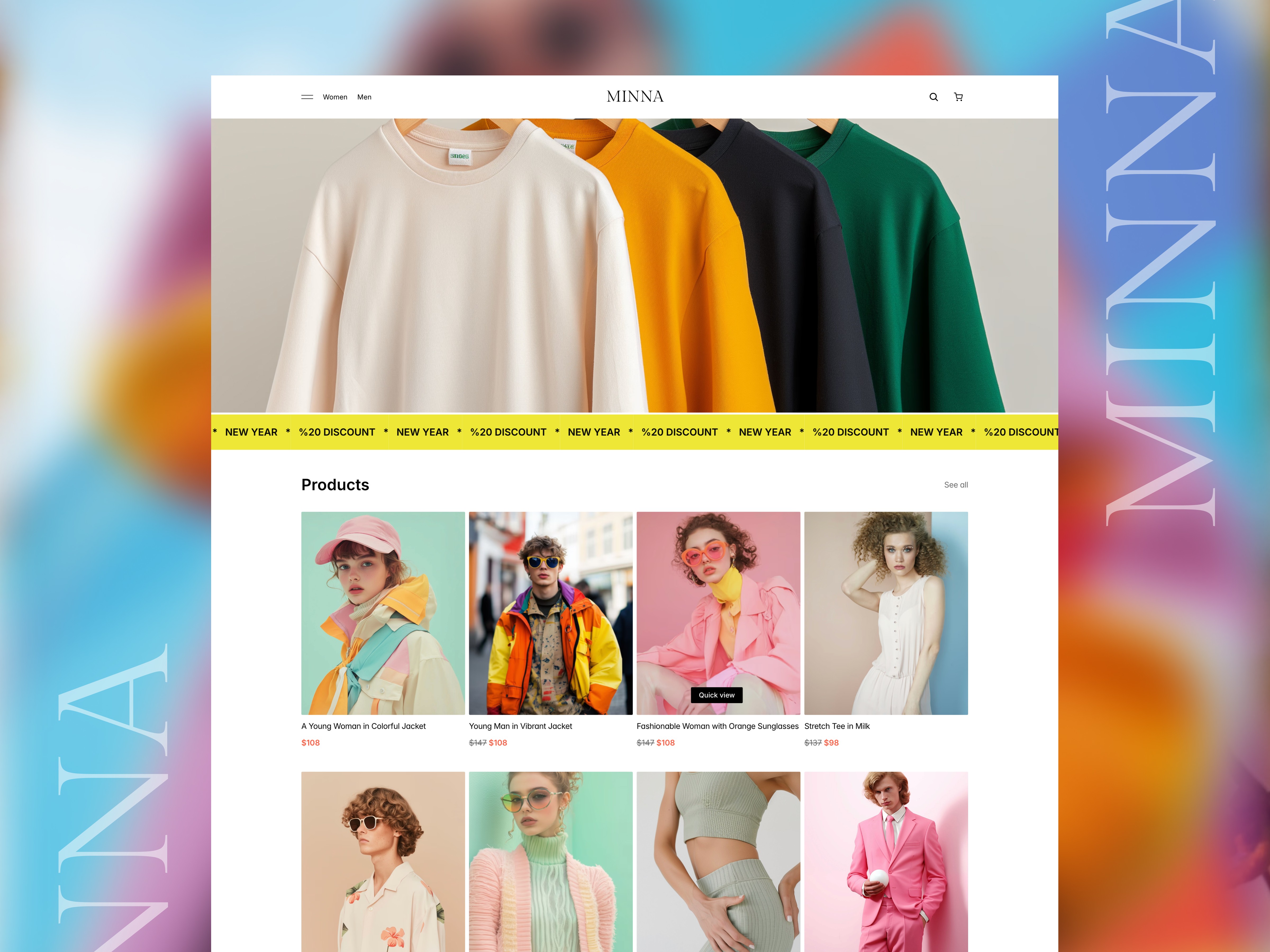 Minna framer ecommerce store