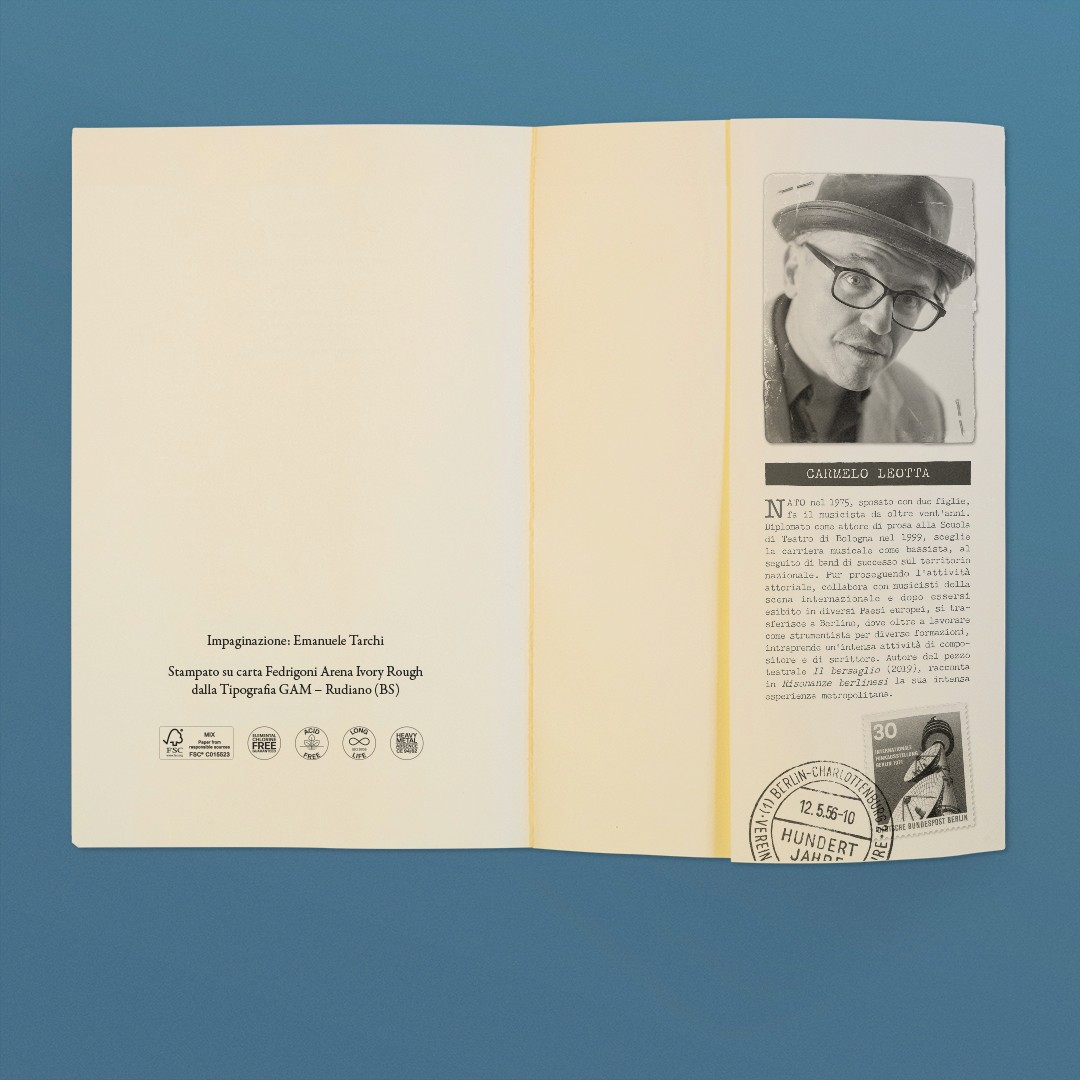 Risonanze Berlinesi di Carmelo Leotta. Aletta interna retro. © Emanuele Tarchi