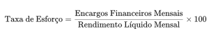 Fórmula para calcular a taxa de esforço