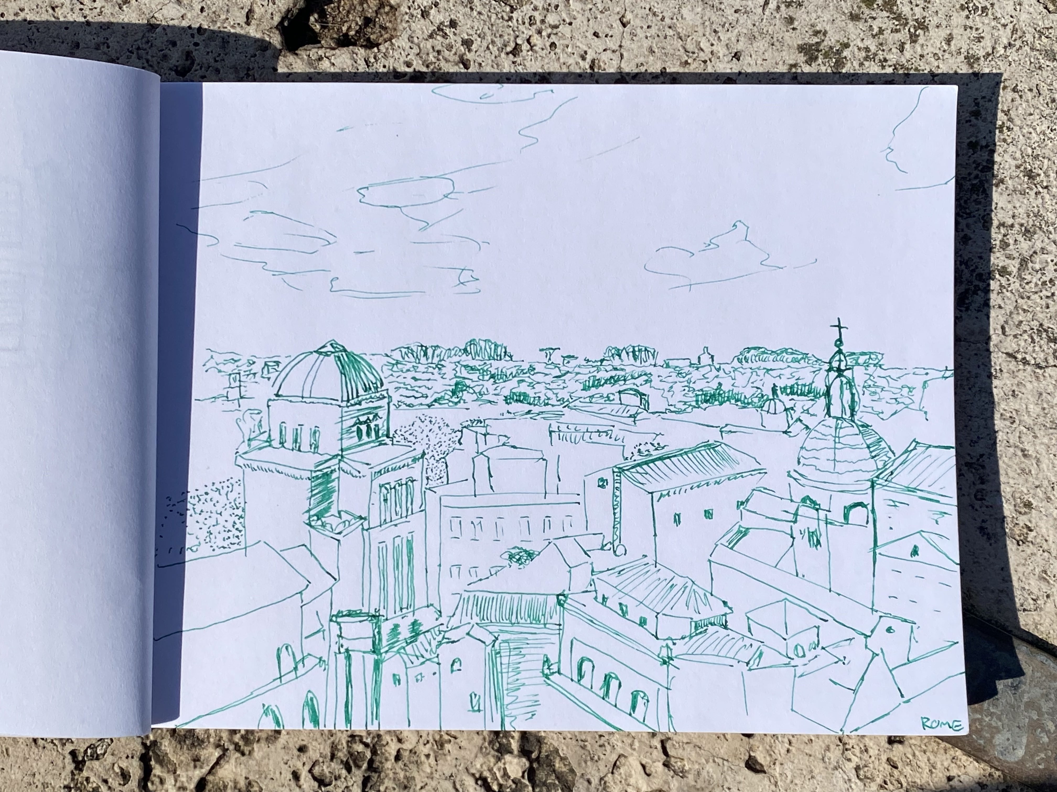 Theo Berry: Watercolor of Joshua Tree landscape