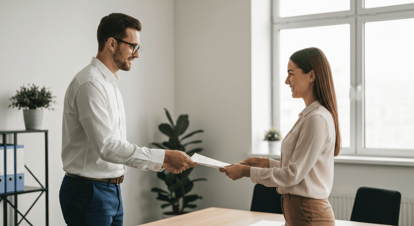 Professionals sharing NDA document