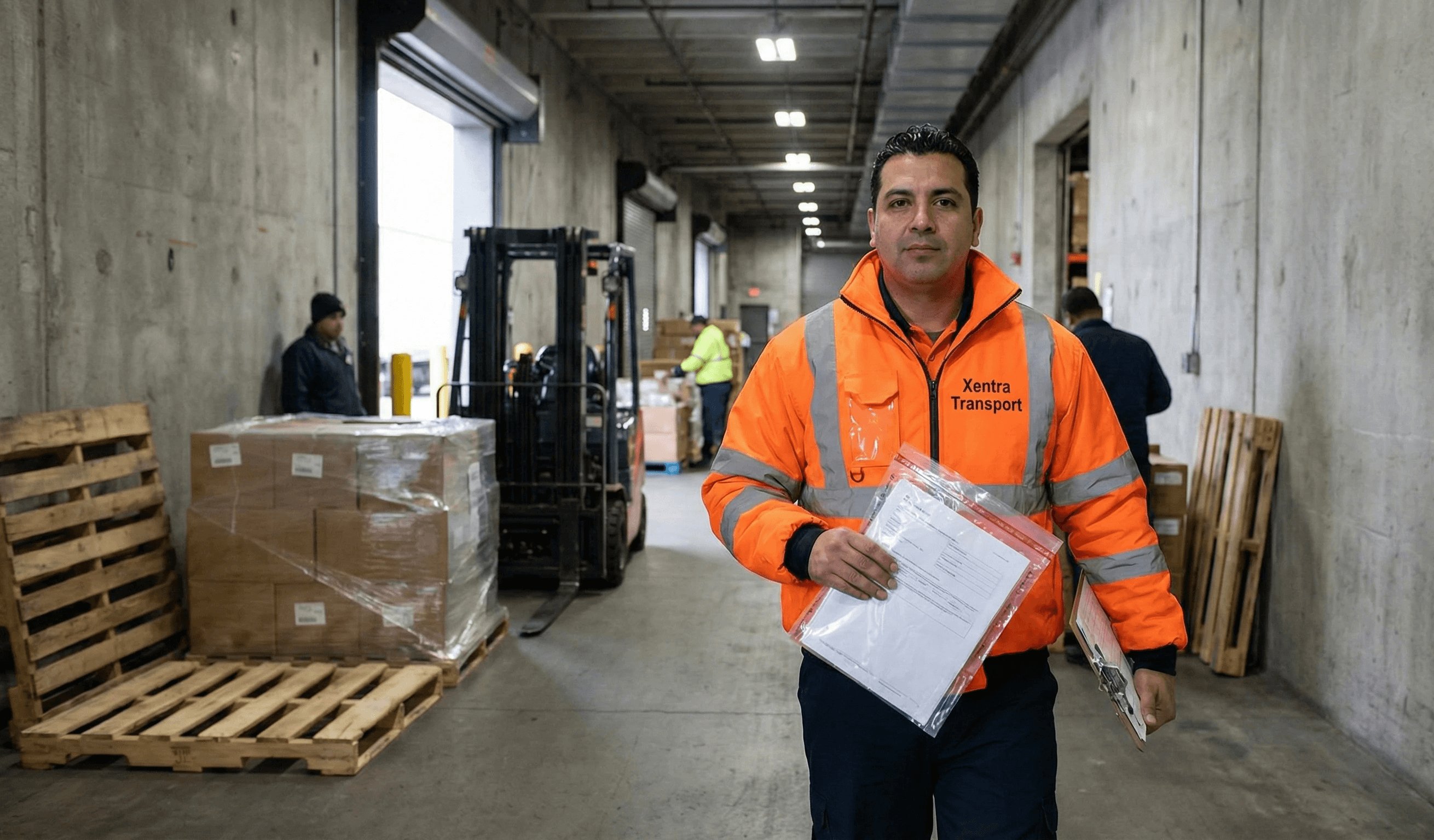 delivers to industrial cargo terminal/forwarder office corridor (NYC area)